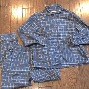 LAKE blue plaid pajamas size large
